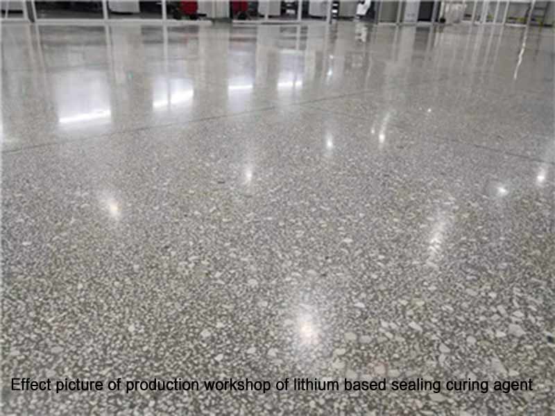 Lithium based sealing curing agent for terrazzo floor